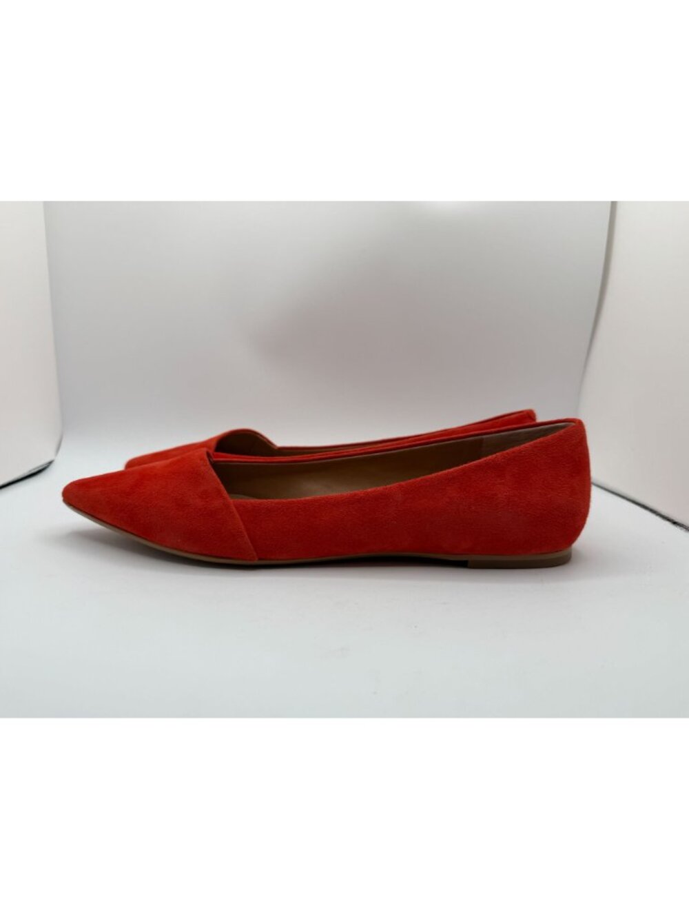 Crown Vintage Noelle Ballet Flats Women Size 10M Orange Suede Pointe Toe Shoes - Picture 8 of 15